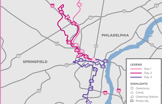 2016 Philadelphia 3-Day Route