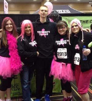 My family walking the Race for the Cure in memory of my aunt