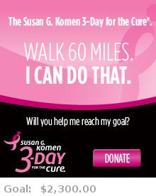 Help me reach my goal for the Susan G. Komen Seattle 3-Day for the Cure!