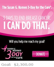 Help me reach my goal for the Susan G. Komen Atlanta 3-Day for the Cure!