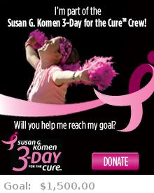 Help me reach my goal for the Susan G. Komen Tampa Bay 3-Day for the Cure!