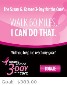 Help me reach my goal for the Susan G. Komen Seattle 3-Day for the Cure!