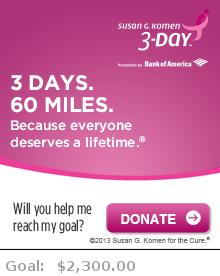 Help me reach my goal for the Susan G. Komen Dallas/Fort Worth 3-Day
