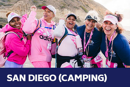 Group of 5 women on beach in San Diego