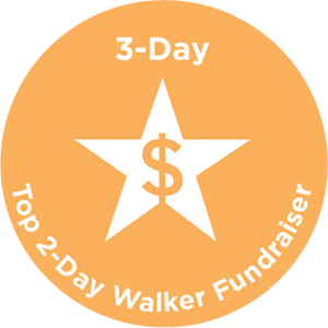 Top 2-Day Walker Fundraiser legacy pin