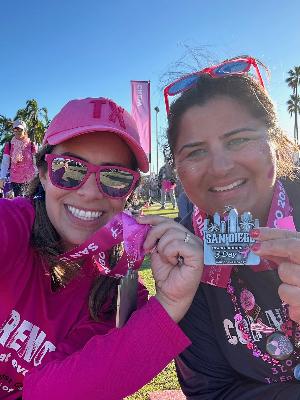 Ceci and I at the finish line of the San Diego 3-Day 2024!