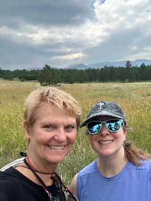 Jes and I take a 6-mile training walk together in July!