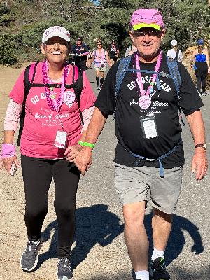 With my dear wife Rose. Don't believe the photo, she is pulling me!!