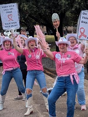 Survivor Becky (right), celebrating in the 3-Day Dallas/Ft.Worth