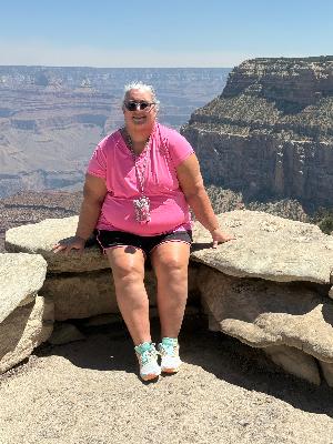 Wearing PINK at the South Rim of the Grand Canyon